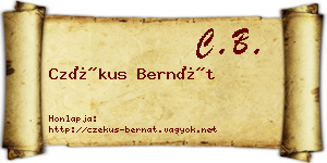 Czékus Bernát névjegykártya
